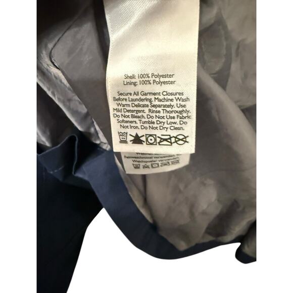 Eddie Bauer Women's Navy WeatherEdge hooded rain jacket Petite Medium - Picture 7 of 8